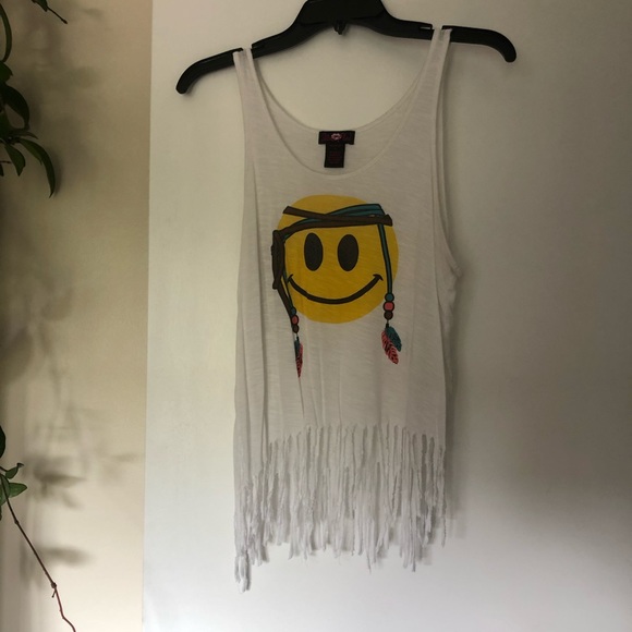 Ultra Flirt Tops - boho smiley face tank 😊